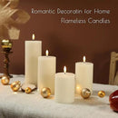 LUSHABOR Flameless Candles, 4 Pack Battery Operated Candles with Remote, Real Wax LED Fake Candles with Timer Flickering for Christmas Wedding Home Party D3 H 5" 6" 7" 9" Ivory by CozyNest Decor