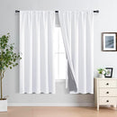 XWZO Full Blackout Curtain with Tiebacks- Rod Pocket Thermal Insulated Black Liner Curtains, Noise Reducing and Heat Blocking Drapes for Hall and Studio Large Windows, White, W70 x L63, Set of 2 by TinyTreasures Baby Boutique