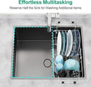 GSlife Expandable in Sink Dish Drying Rack Small with Silicone Mat - Stainless Steel Capacity Adjustable Over The Sink Dish Rack with Utensil Holder for Counter or Inside Sink (12.4" -16.8"), Silver by CozyNest Decor