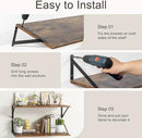 10 Inch Deep Floating Shelves, Floating Shelves 30 Inch Long, Rustic Wood Wall Shelves 30"W x 10"D, Deep Floating Shelf with Bracket, Wide Storage Shelves for Living Room, Bathroom, Rustic Brown by CozyNest Decor
