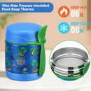 Bento Lunch Box Set With 10oz Soup Thermo, Leak-proof Lunch Containers with 4 Compartment, Kids Hot Thermo Food Jar/Insulation Lunch Bag, Food Containers for School（Dinosaur） by TinyTreasures Baby Boutique