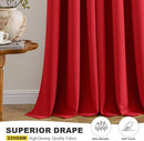 MIULEE Christmas Red Blackout Curtains for Bedroom Living Room 72 Inches Long 2 Panels, Thermal Insulated Room Darkening Drapes Solid Grommet Top Light Blocking Window Treatments 40x72 Inch by TinyTreasures Baby Boutique
