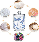 2 Pack Qtip Holder Organizer Dispenser Dragonflies Bathroom Storage Canister Cotton Ball Holder Container for Cotton Swabs/Pads/Floss by CozyNest Decor