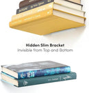 Floating Invisible Bookshelf Wall Mounted (Set of 4) - Aluminum - Turn Books into Floating Shelves by CozyNest Decor