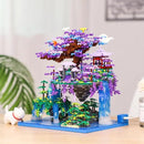 Chinese Moon Palace Pavilion Building Blocks Set - Micro Miniature Bonsai Tree House with String Lights and Flowers for Adults and Kids (4574 Pieces) by GreenHaven Gardens