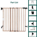 Babelio 34" Extra Tall Baby/Dog Gate with No Threshold Design Walk Thru Door, 26-43" Auto Close Safety Gate for Babies, Elders and Pets, Fits Doorways, Stairs, and Entryways, Brown Wood Pattern by TinyTreasures Baby Boutique