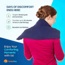 SunnyBay Extra Large Microwave Heating Pad, Microwavable Heavy Weighted Full Body Moist Hot or Cold Pack and Washable Fleece Cover, 10x24 Inches, FSA HSA Eligible, 2.8 lbs, Made in USA, Navy Blue by CozyNest Decor