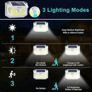 Solar Motion Lights Outdoor, [3 Modes/6 Pack/188 LED] 270° Wide Angle Lighting, Security Solar Powered Wall Lights, IP65 Waterproof Flood Lights for Fence Porch Yard Patio(White) by GreenHaven Gardens