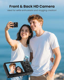 Digital Camera with Front Rear Lens, Autofocus 64MP 4K Camera for Photography with 32GB Card, Portable Compact Point and Shoot Camera for Teens Adult Beginner with Metal Shell, 2000mAh Battery by TinyTreasures Baby Boutique
