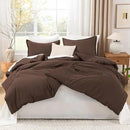 Litanika Brown Comforter Set Queen Size, 3 Pieces Lightweight Solid Bedding Comforter Set, All Season Fluffy Bed Set (90x90In Comforter & 2 Pillowcases) by CozyNest Decor