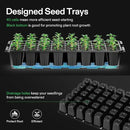 VIVOSUN 6-Pack Seed Starter Trays, 240-Cell Seed Starter Kit with 2 Set of LED Lights, 3.6" Higher Cover, Adjustable Vents, Drainage Holes, Green Propagation Tray for Planting Seed, 40 Cells x 6 Packs by GreenHaven Gardens