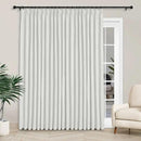 Macochico 100”Wx96”L Pinch Pleated 100% Blackout Linen Curtains Thermal Sliding Curtains for Bedroom Living Room Sliding Glass Door Farmhouse Shabby Chic Greyish White Drapery with Tieback 1 Panel by CozyNest Decor