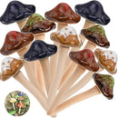 Peohud 12 Pack Ceramic Garden Mushrooms, Lawn Ornament Decor Mushrooms for Fairy Garden, Yard, Indoor, Outdoor, 4.7 Inch