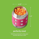 LunchBots Thermal 8 oz Triple Insulated Thermos - Hot 6 Hours or Cold 12 Hours - Leak Proof Thermos Soup Jar - All Stainless Interior - Navy Lid - Pink Dots by TinyTreasures Baby Boutique