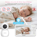 6" Big Screen No WiFi Baby Monitor with 3 Cameras, 1000ft Long Range, 2-Way Talk, 8 Lullabies, ECO Mode, Infrared Night Vision, 150 Languages, Perfect Baby Shower,Baby Register Gift by TinyTreasures Baby Boutique