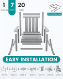 SEWALL HDPE Rocking Chair, Oversized Outdoor Rocking Chair for Adults, Patio Rocker for Porch, Sliver Gray by GreenHaven Gardens