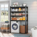 Laundry Room Storage Organizer, Over The Washer and Dryer Storage Shelves for Laundry Organization, 35" W x 14" D x 63" H, Suit Washing Machine Width Within 32.6", Hold 500 lb, Black by CozyNest Decor