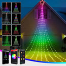 Christmas Decoration Smart Outdoor Star String Lights, 11.8Ft Christmas Tree Toppers Lights App Programmable, 344 LED 48 Modes Waterfall Lights with 12" Lighted Star for Xmas New Year Holiday Decor by GreenHaven Gardens