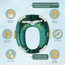 Potty Training Toilet Seat with Kids Step Stool Anti-Slip Toddler Potty Seat with Soft Cushion, Baby Potty Training Set Toddlers Toilet Seat for Boys and Girls (Green) by TinyTreasures Baby Boutique