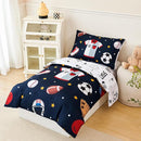 PERFEMET Sports Bedding Set Twin Size 4 Pcs Reversible Ball Sport Theme Comforter Set for Boys Girls Soft Reversible Navy Blue Baseball Football Kids Bed in a Bag(Sport, Twin) by TinyTreasures Baby Boutique