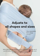 Konny Baby Carrier Flex AirMesh with Head Support- Adjustable, Easy to Wear Baby Wrap Sling, Perfect for Newborn Babies Essentials up to 44 lbs (XS-XL) - Mint Grey by TinyTreasures Baby Boutique