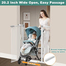 40.5" Extra Tall Baby Gate for Stairs, 40.6"-49.1" Extra Wide Dog Pet Gate Indoor, Pressure Mounted Safety First Baby Gate, No Drill Puppy Tall Gate for Doorways Walk Through House, White by TinyTreasures Baby Boutique