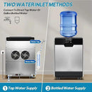 Nugget Ice Maker Countertop, 80Lbs/24H with 20LBS Ice Basket - Dual Water Inlet (Tap/Bottle), Self-Cleaning Stainless Steel Pellet Ice Machine, Chewable Ice Dispenser for Home, Kitchen, Office by CozyNest Decor