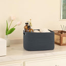 OIAHOMY 4 Pack Storage Baskets for Organizing, Cube Storage Bins for Shelves, Rectangle Storage Baskets With Handles, Woven Baskets for Storage, 12.7''Lx9''Wx7.8''H, Blue by TinyTreasures Baby Boutique