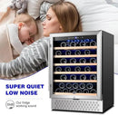 Tylza 24 Inch Wine Cooler Refrigerator, 51 Bottle Built-in or Freestanding, 24'' Fridge with Stainless Steel & Double Layer Tempered Glass Door and Temperature Memory Function by CozyNest Decor