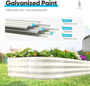 Quictent Galvanized Raised Garden Bed Kit, 6x3x1ft Oval Large Metal Outdoor Planting Box, Ground Planter Strengthened by Crossbar, Beige by GreenHaven Gardens