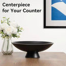 Decorative fruit bowl for Home Decor Large Modern Handicraft Key Bowl for Entryway Table Stylish Centerpiece Purse Bowl Pedestal bowl for Kitchen Counter Coffee Table(Artificial Stone Black) by CozyNest Decor