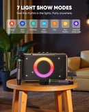 GFEEN Portable Bluetooth Speaker: 200W Peak, 15H Playtime, Wireless Speakers with Microphone, 5″ Subwoofer, Loud Sound, Light Show, Fast Charging for Outdoor, Party, Backyard(Gold with 2Mic) by TinyTreasures Baby Boutique