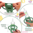 BUSOHA 3 Pack Silicone Sleeves for Dr. Brown's Glass Baby Bottles - Drop Protection Baby Bottle Sleeves Compatible with Dr. Brown's Newborn Glass Bottles with Silicone Handles,4 oz by TinyTreasures Baby Boutique
