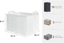 StorageWorks Storage Bins, Fabric Storage Bins for Shelves, Storage Baskets with Metal Frame, Closet Baskets and Bins with Handles, Gray and White Stripes, 2-Pack by CozyNest Decor