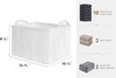 StorageWorks Storage Bins, Fabric Storage Bins for Shelves, Storage Baskets with Metal Frame, Closet Baskets and Bins with Handles, Gray and White Stripes, 2-Pack by TinyTreasures Baby Boutique