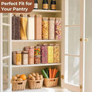 ComSaf 2.2 Qt Rectangle Glass Storage Containers with Lids, Glass Jars with Bamboo Lids, Clear Food Storage Jar, Tall Spaghetti Container, Pantry Storage Container for Pasta Flour Oats Nuts Rice by CozyNest Decor