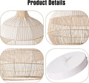 Arturesthome White Rattan Pendant Light for Kitchen Island Sink, Wicker Chandelier, Handmade Woven Hanging Ceiling Light Lampshade by GreenHaven Gardens