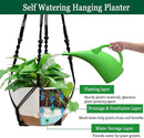 Hanging Planter Self Watering 10 Inch, 2 Pack Indoor Outdoor Hanging Baskets, Hanging Flower Pots with Drainage Hole & 2 Kinds of Plant Hangers for Garden Home Decor(Black Hanger by GreenHaven Gardens