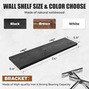Floating Wall Shelves 2-Pack - 24-Inch Rustic Black Wooden Shelves for Storage and Décor, Easy Installation for Living Room, Bedroom, and Kitchen by CozyNest Decor