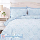 Full Size Comforter Sets with Sheets for Girls-7 Pieces Full Size Bedding Sets with Light Blue Comforter, Sheets, Pillowcases & Shams for Kids (Light Blue Diamond, 76" X 86") by TinyTreasures Baby Boutique