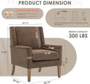 COLAMY Modern Wingback Living Room Chair Set of 2, Upholstered Fabric Accent Armchair, Single Sofa Chair with Lounge Seat and Wood Legs for Bedroom/Office/Reading Spaces, Brown by CozyNest Decor