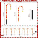 22" Candy Cane Lights Outdoor Pathway 2PK 24 PCS Candy Cane Christmas Decorations 8 Modes Solar Candy Cane Lights with Star Total 25FT Christmas Pathway Lights Outdoor for Xmas Yard Garden Walkway by GreenHaven Gardens