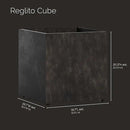 Reglito Cube Planter - 19.7 in x 19.7 in x 20.3 in - Brown Stone by GreenHaven Gardens
