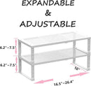 Metal Stackable Expandable Storage Shelf - Multi-Functional Home Storage Shelf, Suitable for Kitchen, Cabinet，Bathroom, Office, Garage, etc.（2PACKS/White/Large by CozyNest Decor
