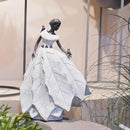 DiliComing Fairy Garden Accessories Outdoor Statue - Table Decor for Living Room Garden Maiden Bookshelf Decor Xmas Resin Holly Leaves Maiden White Statue 10.5 * 6.0 * 14.5 Inch by CozyNest Decor