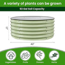 Round Raised Garden Bed Kit, 3.5x3.5x1.4Ft Outdoor Zinc-Aluminum-Magnesium Metal Flower Beds Stainless Steel Patio Ground Planter for Planting Vegetables (Light Green) by GreenHaven Gardens