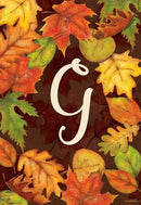 Briarwood Lane Fall Leaves Monogram Letter G Garden Flag by GreenHaven Gardens