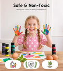 TMOL Washable Paint for Kids 12 Colors, Non-Toxic, Safe & Washable for Toddlers, Tempera Paint with Brushes, Palette & Bucket, School Project Art Supplies by TinyTreasures Baby Boutique