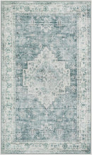 LIVEBOX Entryway Rug 3x5 Washable Area Rugs for Kitchen Bathroom, Non-Slip Front Door Mat for Bedroom, Boho Low-Pile Carpet Farmhouse Throw Indoor Mats for Bath Laundry Room, Blue by TinyTreasures Baby Boutique