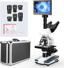 [Research-Grade] Vabiooth Lab Compound Trinocular Microscopes 40X-2500X Magnification with 7" LCD Screen 5MP E-Eyepiece, Two-Layer Mechanical Stage for Animal Husbandry, Pet Hospitals, Lab, Farms by TinyTreasures Baby Boutique